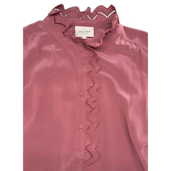Sezane Pink Ruffle Blouse - Picture 8 of 16